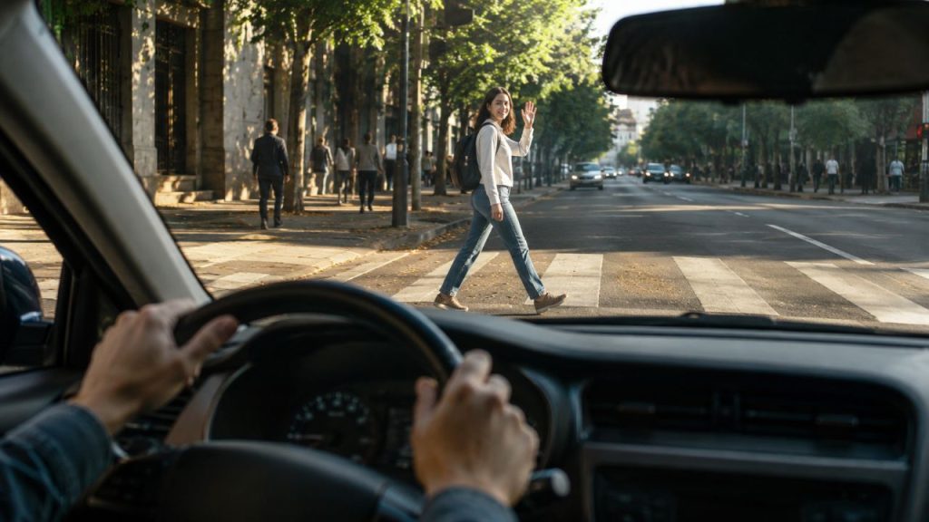 O que significa agradecer com um aceno ao atravessar a rua, segundo especialistas