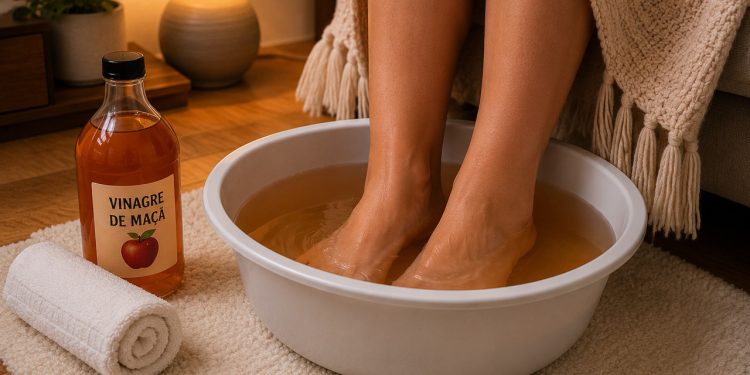 Mergulhar os pés em vinagre de maçã: para que serve e quando esse hábito é recomendado