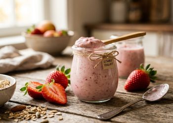 Essa receita de iogurte de morango fica muito mais barata e infinitamente mais gostosa que o industrializado