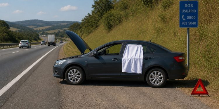 Por que alguns motoristas colocam um pano branco na janela do carro?