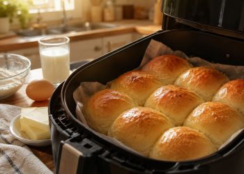 Pão quentinho em apenas 15 minutos na air fryer começa a substituir o forno tradicional por gastar menos energia e deixar a massa extremamente macia