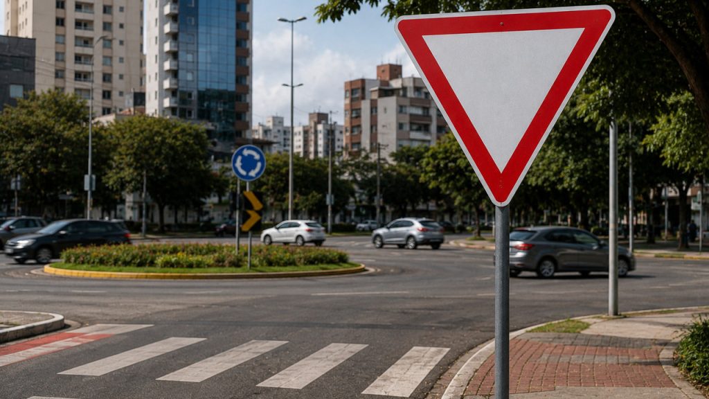placa triangular invertida