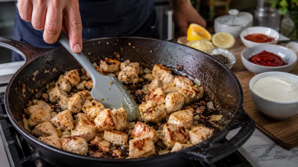 Receita fácil de strogonoff de frango promete muito sabor sem complicação