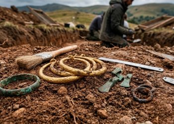Uma colina aparentemente comum escondia joias de ouro enterradas há 3.000 anos
