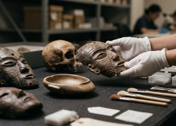 Arqueólogos descobrem objetos feitos de crânios humanos e tentam decifrar um enigma de 5.000 anos