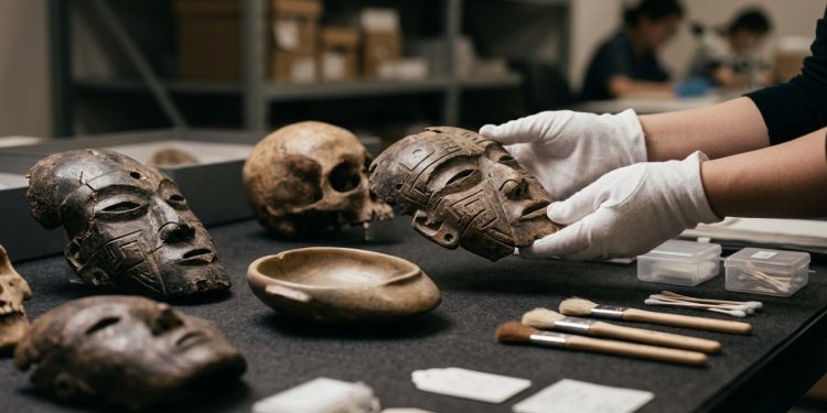Arqueólogos descobrem objetos feitos de crânios humanos e tentam decifrar um enigma de 5.000 anos