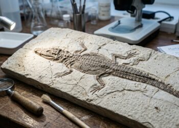 Cientistas descobrem detalhes surpreendentes da pele de um de um possível "primo" pré-histórico de 125 milhões de anos dos crocodilos