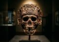A máscara asteca de 500 anos que representa o temido "deus da morte" e ainda intriga arqueólogos