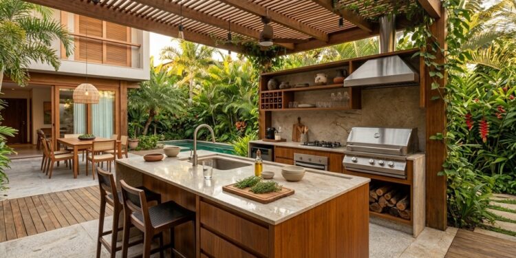 A nova tendência de cozinhas externas que está transformando “simples quintais” em espaços de luxo e convivência