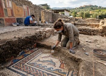 Mosaicos perfeitos e estátua de mármore emergem de uma descoberta arqueológica extraordinária escondida por quase 2.000 anos