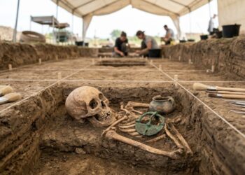 O raro objeto encontrado perto da cabeça de uma jovem enterrada há 2.500 anos está fascinando pesquisadores
