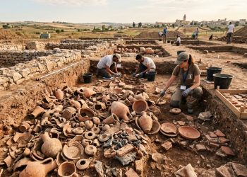 Um mar de cerâmica romana acaba de ser descoberto na Puglia. Que esplendor! Tantos tipos diferentes. Por que essas maravilhosas acumulações de materiais da época de Augusto? O que havia ali?