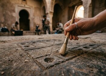 Arqueólogos encontram tabuleiro de jogo com 1.200 anos em antigo banho público e revelam um passatempo quase esquecido