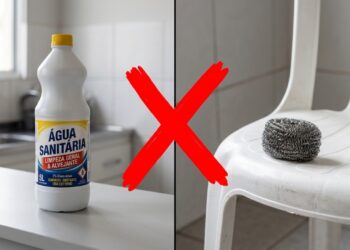 Nem água sanitária nem palha de aço: o truque que faz cadeiras de plástico brancas parecerem novas novamente