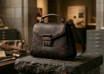 Bolsa de “couro de dinossauro” causa polêmica, mas a verdade por trás do material é bem diferente