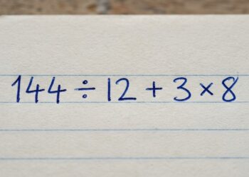 Você tem raciocínio rápido? Encontre o resultado de 144 ÷ 12 + 3 × 8