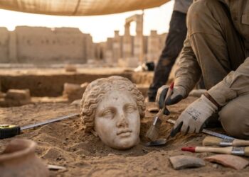 Arqueólogos encontram Afrodite de mármore, artefatos faraônicos e uma basílica romana na mesma cidade egípcia