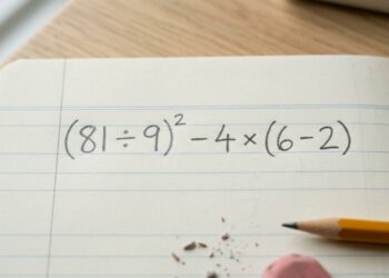 Só 1 em cada 30 pessoas resolve corretamente (81 ÷ 9)² − 4 × (6 − 2) sem erro