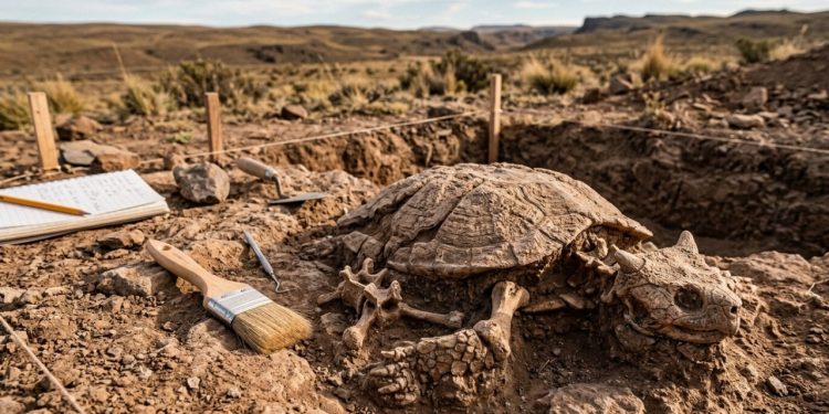 Cientistas descobrem espécie de uma rara tartaruga-cornuda que viveu na Patagônia entre 72 e 67 milhões de anos atrás