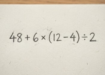 Você consegue resolver esta equação 48 + 6 × (12 − 4) ÷ 2 sem calculadora?