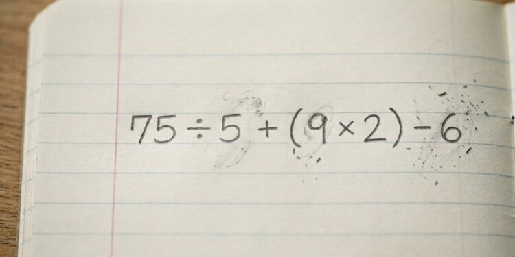 Este desafio 75 ÷ 5 + (9 × 2) − 6 parece simples, mas engana até os que se garantem em exatas