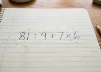 Apenas pessoas com atenção acima da média resolvem corretamente 81 ÷ 9 + 7 × 6 em menos de 10 segundos