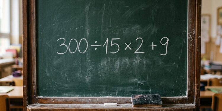 O enigma 300 ÷ 15 × 2 + 9 está virando um pesadelo para os apressados
