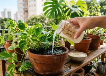 1 ingrediente da cozinha na água de rega e as plantas voltam a exibir folhas brilhantes e saudáveis em poucos dias