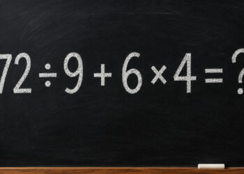 Esta simples equação esconde uma tempestade de erros: 72 ÷ 9 + 6 × 4