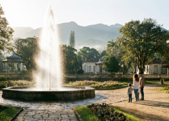 Brasileiros sobem a Serra da Mantiqueira para ver de perto o único gêiser do país, que jorra água mineral até 8 metros de altura no meio de um parque histórico
