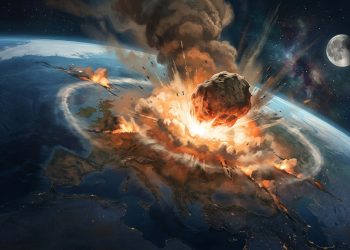 O megaterremoto global causado pelo impacto do asteroide que extinguiu os dinossauros.