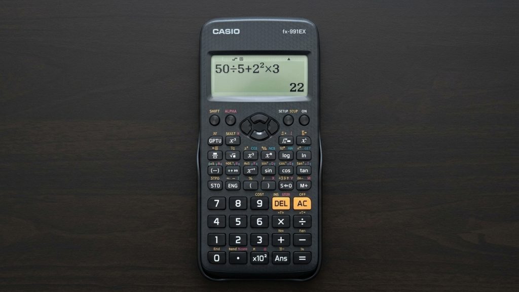 Calculadora com o resultado correto da equação