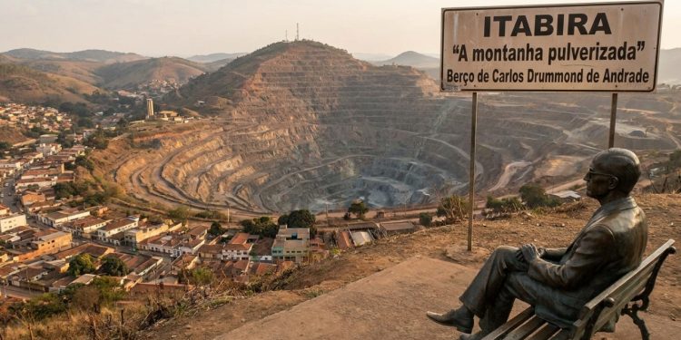 “A Montanha Pulverizada”: a cidade mineira que perdeu uma montanha de 1.385 metros para a ganancia e viu nascer Carlos Drummond de Andrade