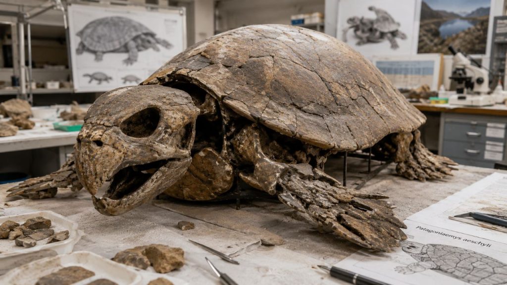 Cientistas descobrem espécie de uma rara tartaruga-cornuda que viveu na Patagônia entre 72 e 67 milhões de anos atrás