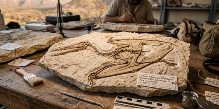 Fóssil de 113 milhões de anos encontrado no Brasil revela o que o pterossauro realmente comia