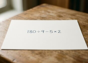 A equação 180 ÷ 9 − 5 × 2 parece inofensiva, mas está derrubando milhares