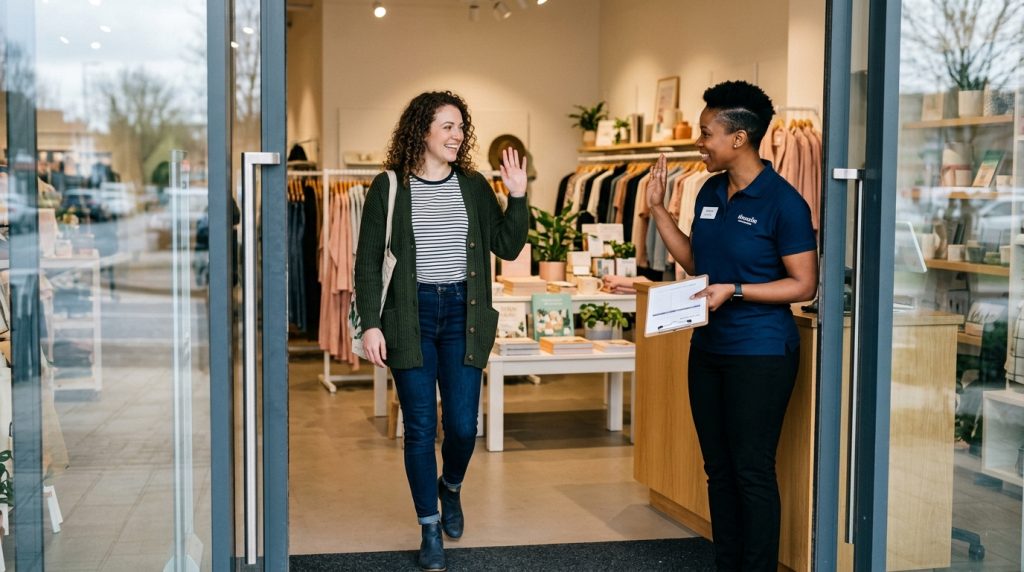 O impacto psicológico do cumprimento em ambientes comerciais.