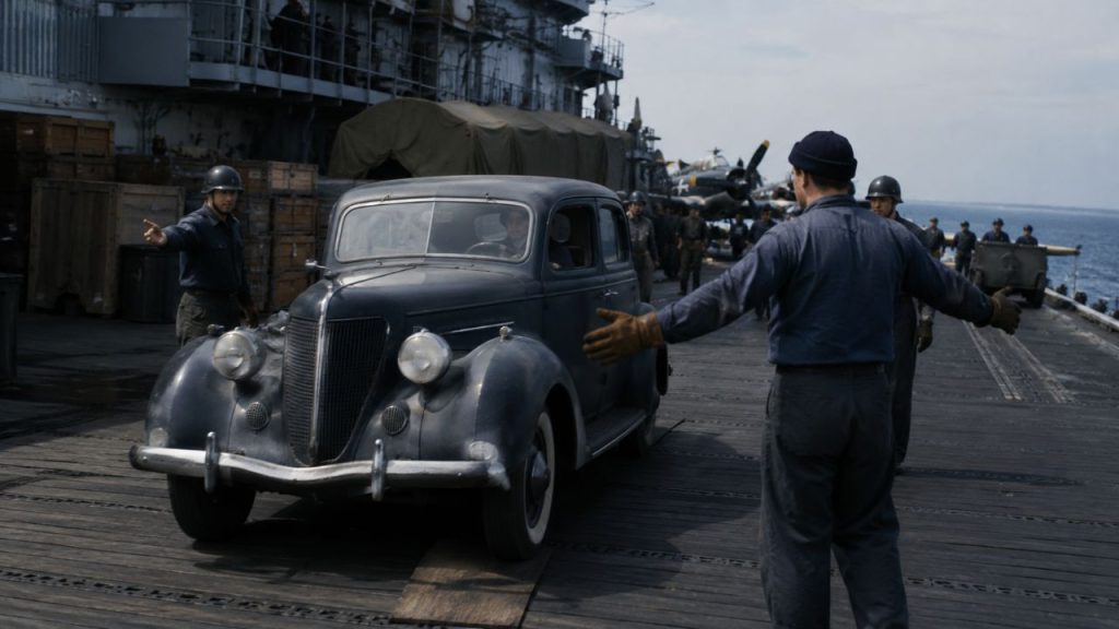 Ao explorarem um navio naufragado da Segunda Guerra Mundial, afundado em 1942, mergulhadores se deparam com um misterioso Jeep, quase intacto