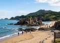 Atração turística e geológica da Praia de Nongyeo na Ilha de Daecheongdo
