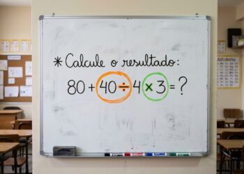 Parece fácil à primeira vista, mas poucos resolvem 80 + 40 ÷ 4 × 3 corretamente