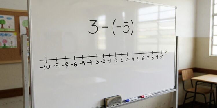Se eu subtrair -5 do oposto de -3, qual será o resultado?