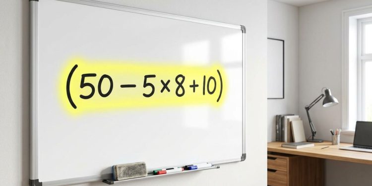 A conta (50 – 5 × 8 + 10) parece simples, mas está provocando um verdadeiro apagão de respostas corretas