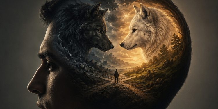 Victor Küppers, o renomado especialista em psicologia positiva, destaca a importância de cultivar pensamentos construtivos: "Dentro de nossas cabeças, há sempre uma luta entre dois lobos, e aquele que você escolhe alimentar vence"