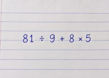 Você confia no seu raciocínio? Resolva o cálculo 81 ÷ 9 + 8 × 5 sem olhar a resposta