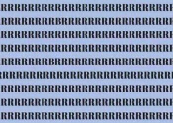 Se você encontrar os 2 “Bs” entre os “Rs” em 8 segundos, seu cérebro funciona em velocidade de computador