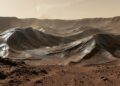 Marte revela um segredo escondido: imagens da Mars Express mostram “ondas metálicas” gigantes em uma antiga cratera