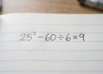 Você faz parte dos 5% que resolvem esta expressão 25² − 60 ÷ 6 × 9 sem errar?