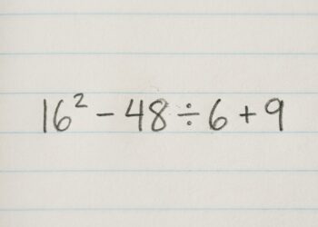 Parece uma conta de escola, mas a expressão matemática 16² − 48 ÷ 6 + 9 funciona como uma armadilha para o cérebro