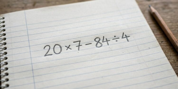 Este cálculo simples virou um teste de inteligência: você resolve 20 × 7 − 84 ÷ 4 sem errar?