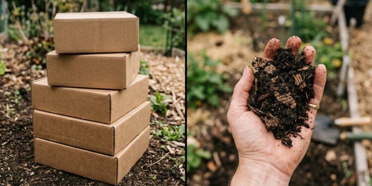 Como transformar caixas de papelão em composto orgânico e evitar erros que atrapalham a decomposição